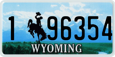WY license plate 196354