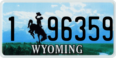 WY license plate 196359