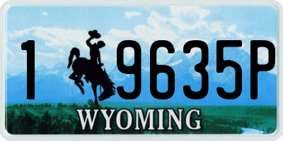 WY license plate 19635P