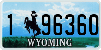 WY license plate 196360