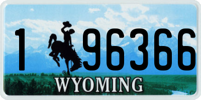 WY license plate 196366