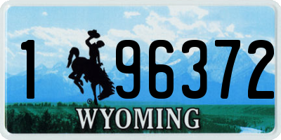 WY license plate 196372