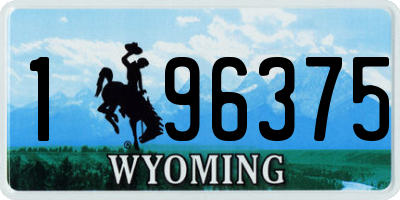 WY license plate 196375