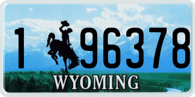 WY license plate 196378
