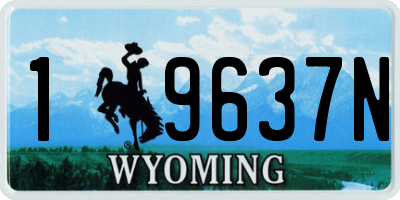 WY license plate 19637N