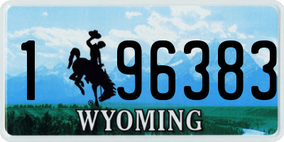 WY license plate 196383