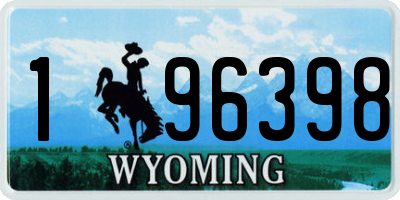 WY license plate 196398