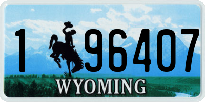 WY license plate 196407