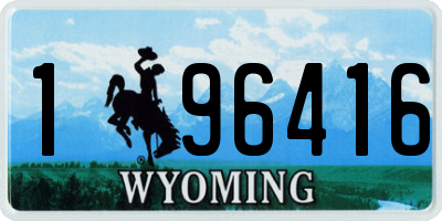 WY license plate 196416
