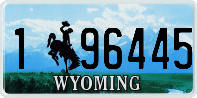 WY license plate 196445
