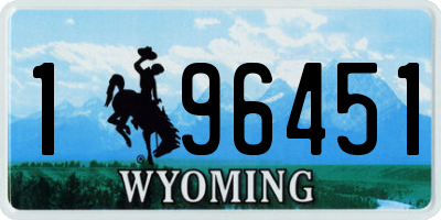 WY license plate 196451
