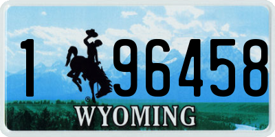 WY license plate 196458