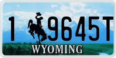WY license plate 19645T