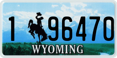 WY license plate 196470