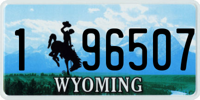 WY license plate 196507