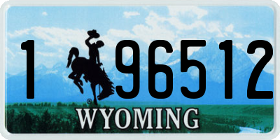 WY license plate 196512