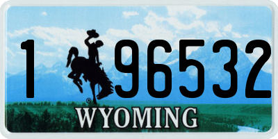WY license plate 196532