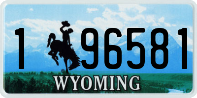 WY license plate 196581