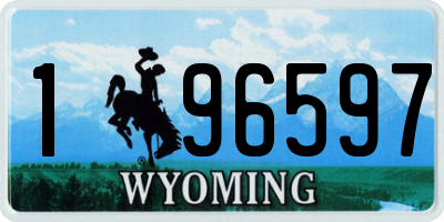 WY license plate 196597