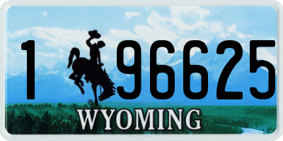 WY license plate 196625