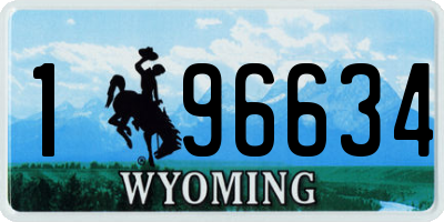 WY license plate 196634