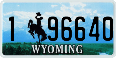 WY license plate 196640