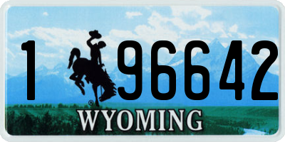 WY license plate 196642