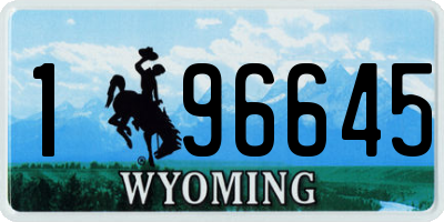 WY license plate 196645