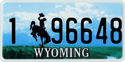 WY license plate 196648