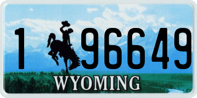 WY license plate 196649