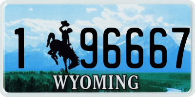 WY license plate 196667