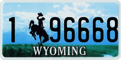 WY license plate 196668