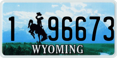 WY license plate 196673