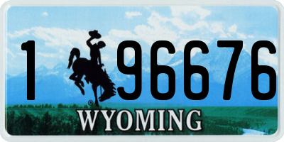 WY license plate 196676