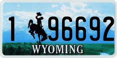 WY license plate 196692