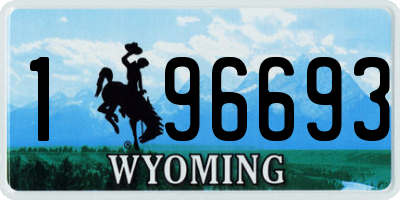 WY license plate 196693