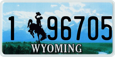 WY license plate 196705