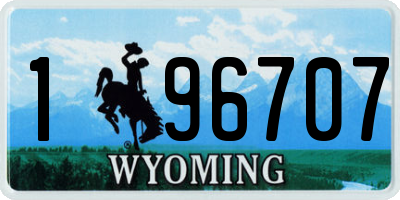 WY license plate 196707