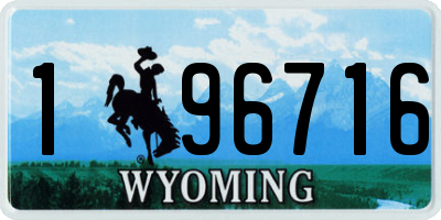 WY license plate 196716