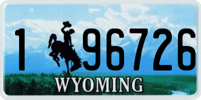 WY license plate 196726