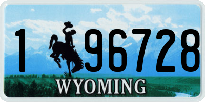 WY license plate 196728