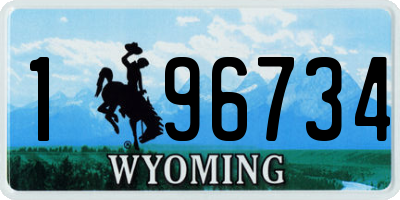 WY license plate 196734