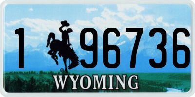 WY license plate 196736