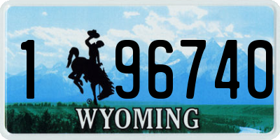 WY license plate 196740