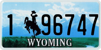 WY license plate 196747