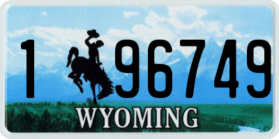 WY license plate 196749