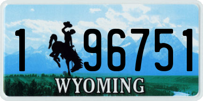 WY license plate 196751