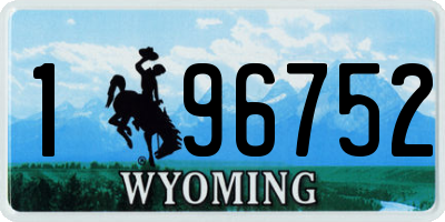 WY license plate 196752