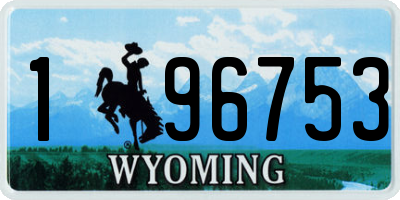 WY license plate 196753
