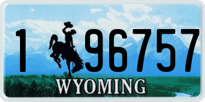 WY license plate 196757